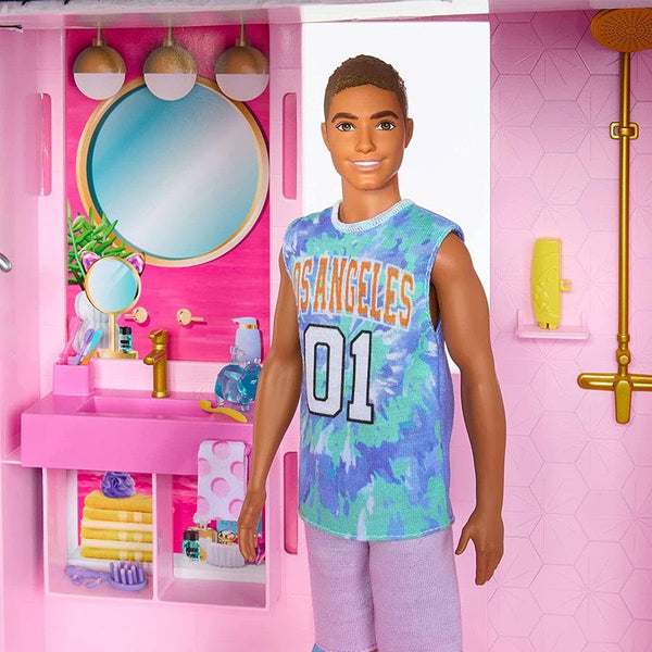Barbie Dreamhouse, Pool Party Doll House with 75+ Pieces and 3-Story Slide, Barbie House Playset, Pet Elevator and Puppy Play Areas