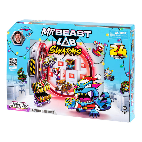 Celebrate The Christmas Season With The MrBeast Hyper Fusion Advent Calendar, Open A Door Each Day To Unveil 14 Exclusive Christmas Themed Micro Beasts, 22 Holiday Stickers And 7 Holiday Fusion Caps
