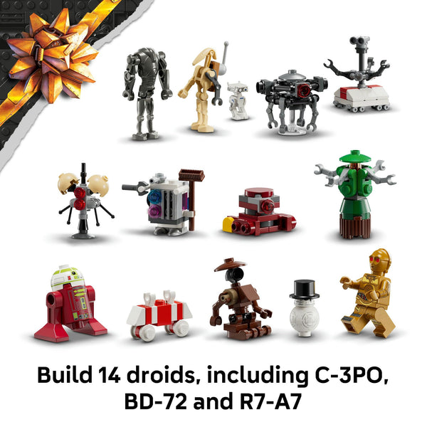 LEGO® Star Wars™ Advent Calendar 2025 75418 Toy Set for Kids, Unique Mini Build Toys, Iconic Characters, Buildable Vehicle, Christmas Holiday Present for Boys, Girls and Any Fan Aged 6 and Over