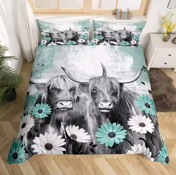 2025 Highland Cow Bedding Sets - 3 Designs (All Sizes Available)