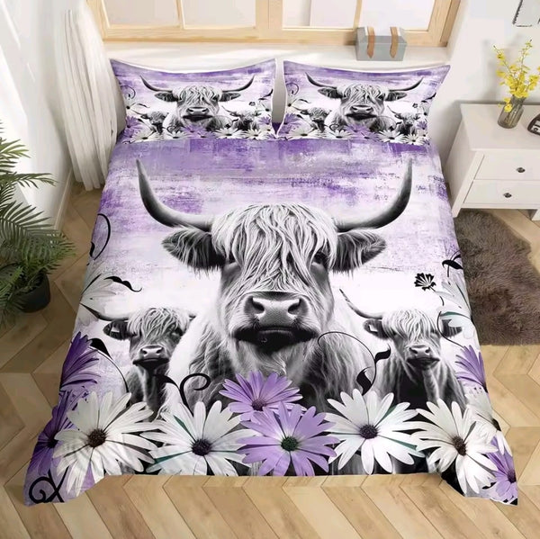 2025 Highland Cow Bedding Sets - 3 Designs (All Sizes Available)