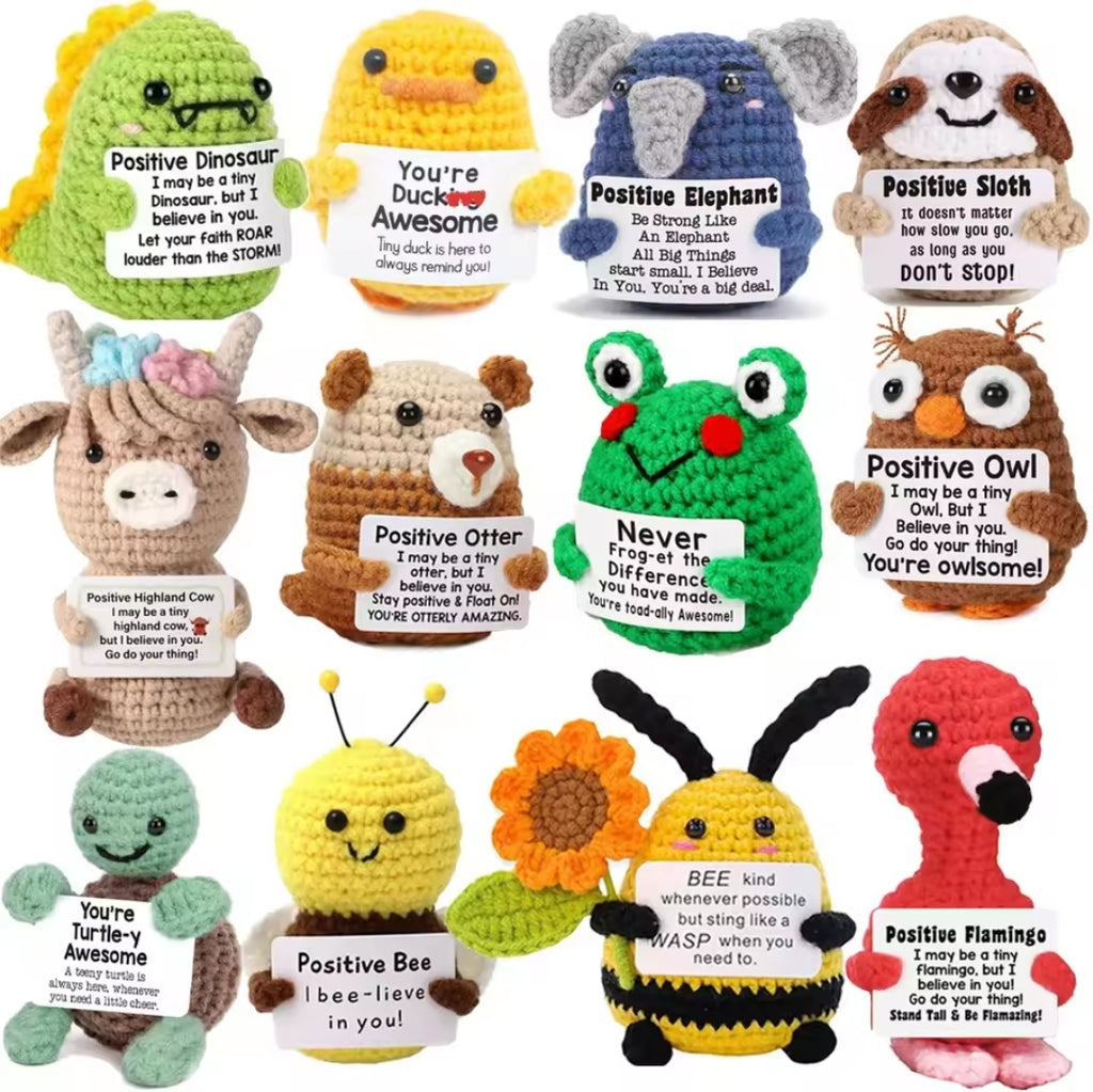 Handmade Emotional Support Mini Crochet Plush with Card - Animals