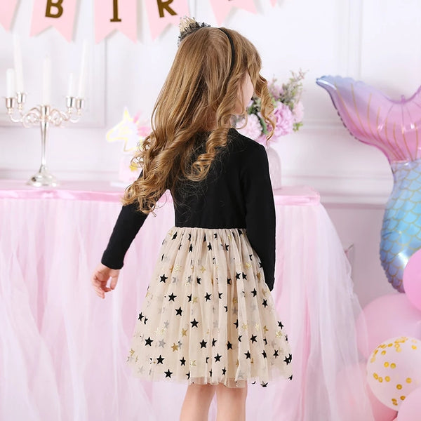 Violet Gold Star Longsleeve Dress