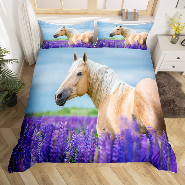Horse Floral Bedding Sets - 10 Designs (All Sizes Available)