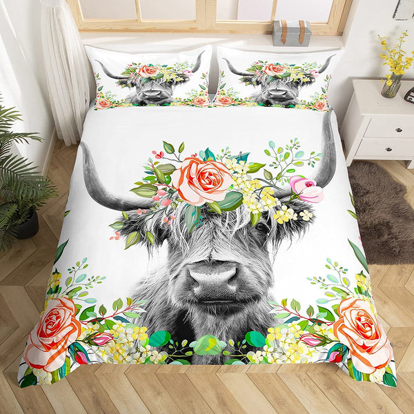 Bull Floral Bedding Sets - 8 Designs (All Sizes Available)