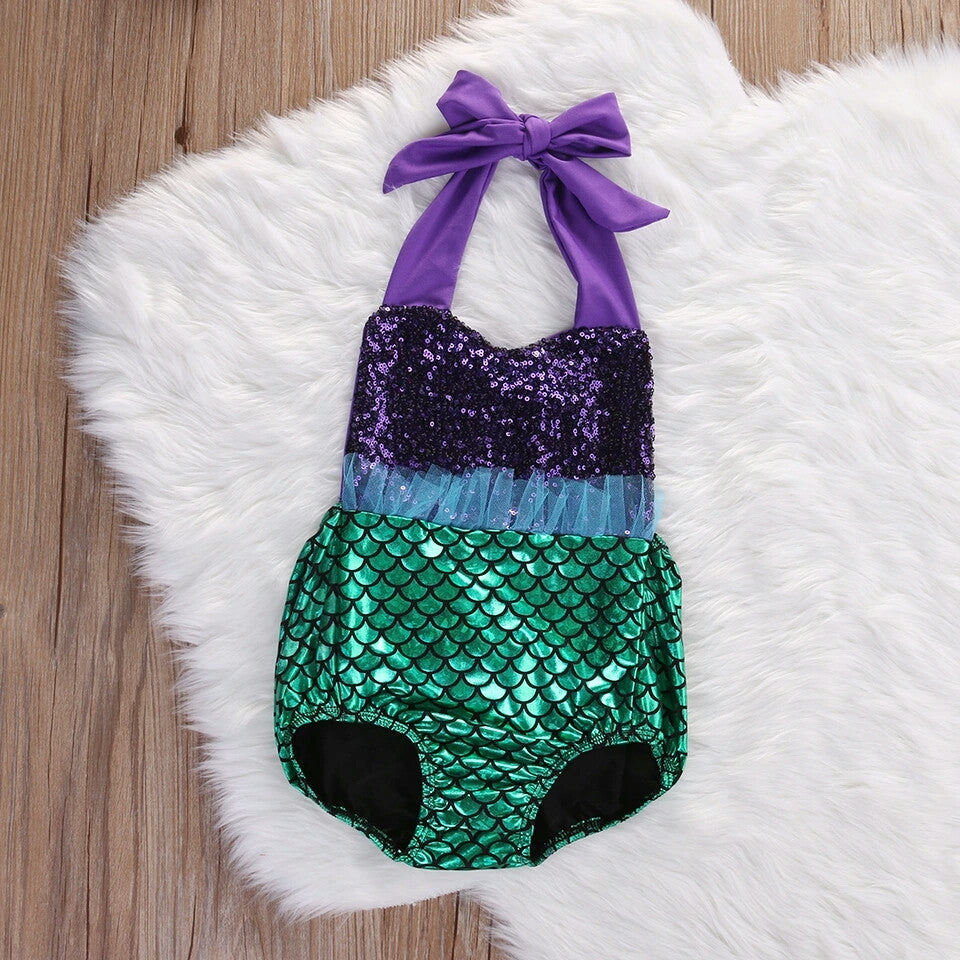 Mermaid Sparkle Halter Romper