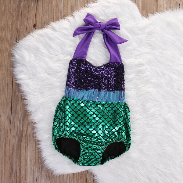Mermaid Sparkle Halter Romper