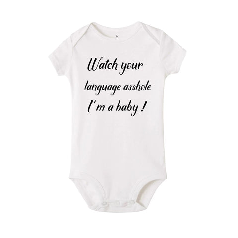 Watch Your Language Asshole I'm a Baby! Bodysuit