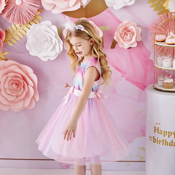 Macey Pink Bow Dress