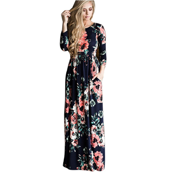 Matching Mother & Daughter Floral Slim Fit Dress (5 Colours)