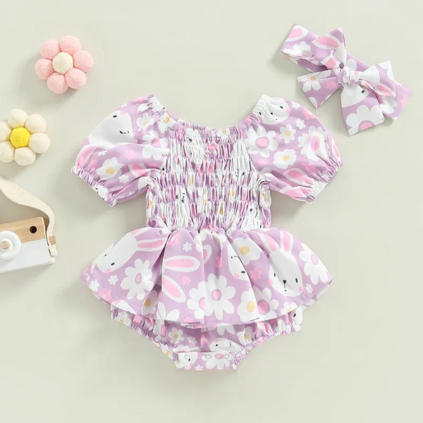 Bunny Ruffle Romper & Headband Set
