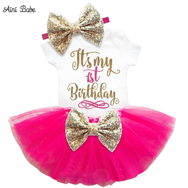 "It's My 1st Birthday" 3 Pce Set (4 Colours)