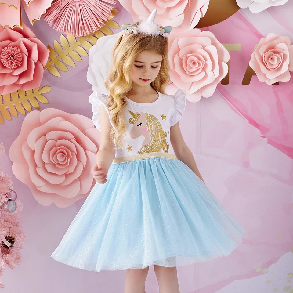 Unicorn Turquoise & Gold Dress