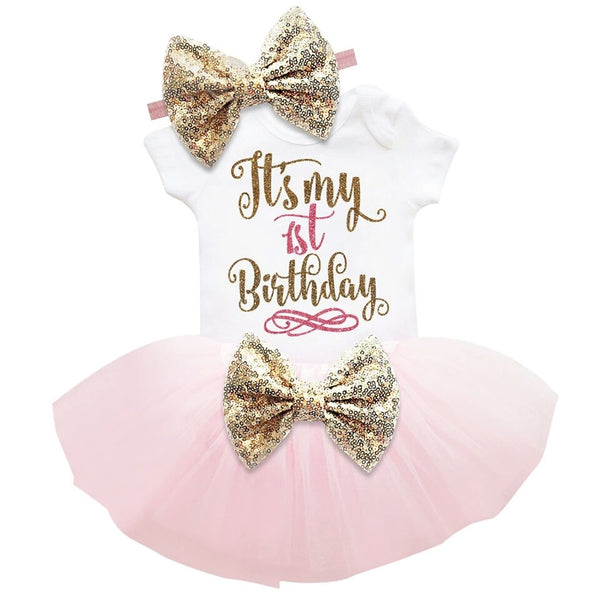 "It's My 1st Birthday" 3 Pce Set (4 Colours)