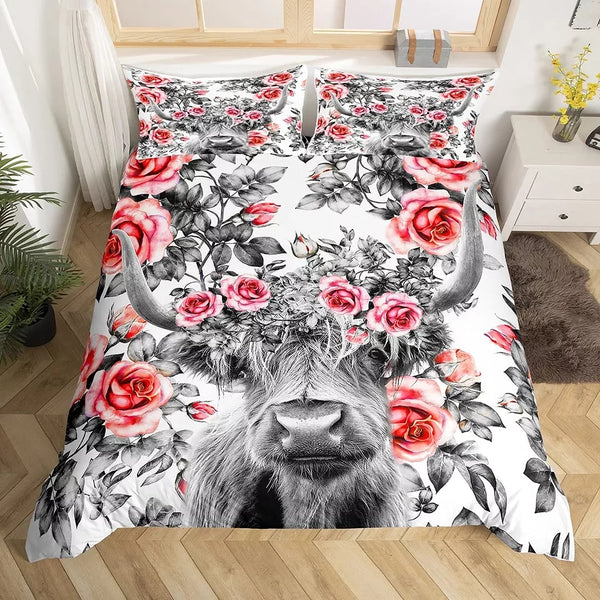 Cattle Floral Bedding Sets - 9 Designs (All Sizes Available)
