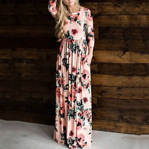 Matching Mother & Daughter Floral Slim Fit Dress (5 Colours)