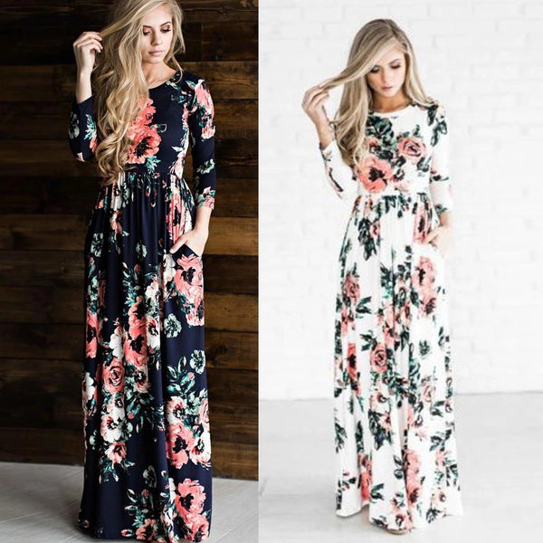 Matching Mother & Daughter Floral Slim Fit Dress (5 Colours)