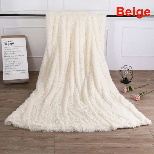 Shaggy Fur Throw Blanket (7 Colours)