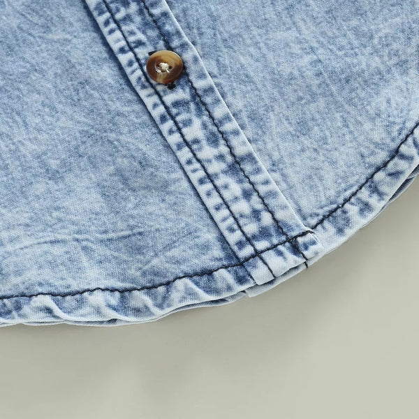 Boys Hooded Denim Look Shirt (2 Colours)