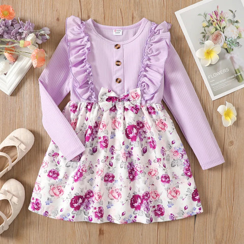 Grace Floral Print Ruffled Dress