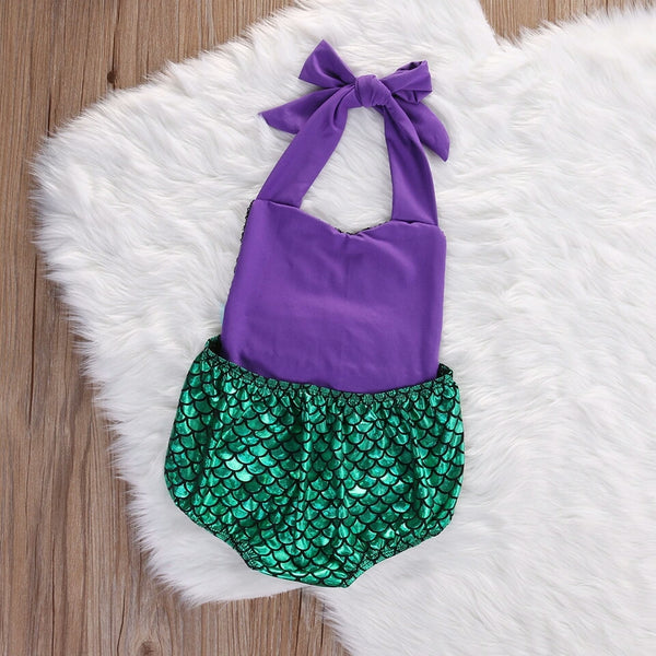 Mermaid Sparkle Halter Romper