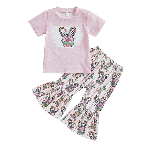 Bunny Print Flares 2 Piece Set