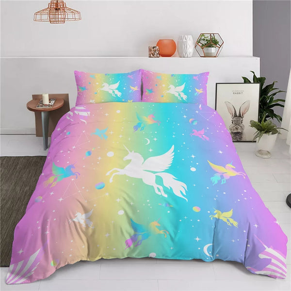 Rainbow Unicorn Bedding Sets - 8 Designs (All Sizes Available)