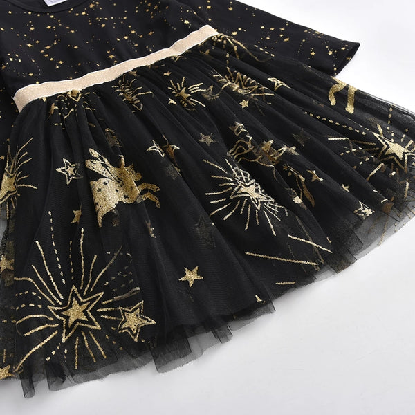 Savannah Black & Gold Dress