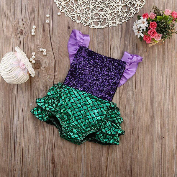 Mermaid Sparkle Ruffle Romper