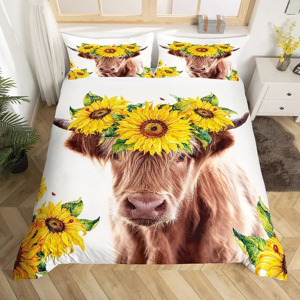 Cattle Floral Bedding Sets - 9 Designs (All Sizes Available)