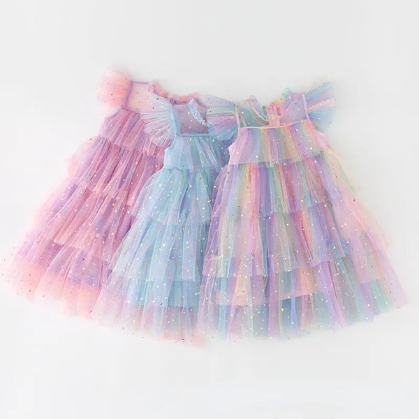 Sparkle Frill Party Dress (3 Colours)