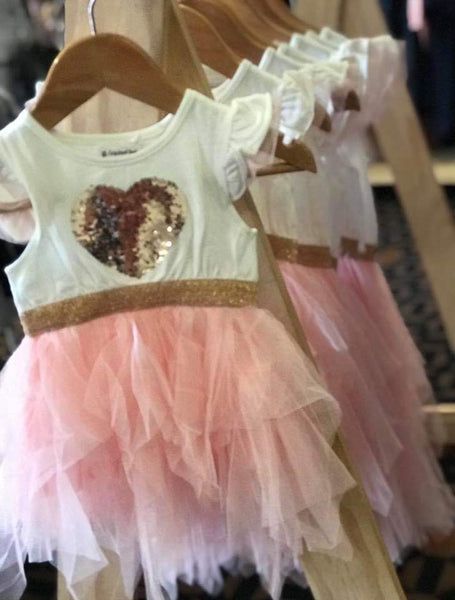 Sequins Heart Tutu Dress (Handmade in Aus)