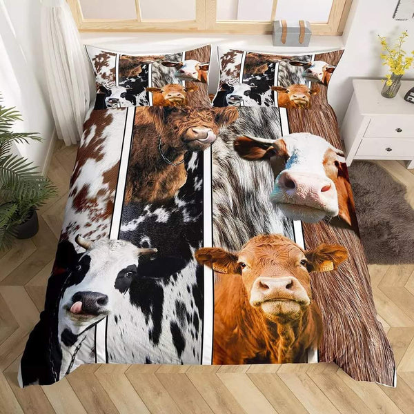 Cow Hide Print Bedding Sets - 6 Designs (All Sizes Available)