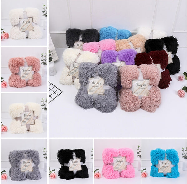 Shaggy Fur Throw Blanket (7 Colours)