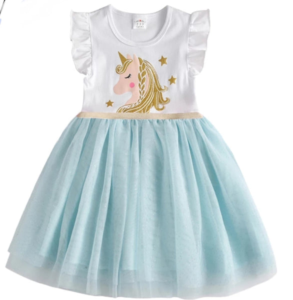 Unicorn Turquoise & Gold Dress