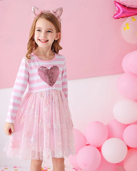 Aleah Heart Longsleeve Dress