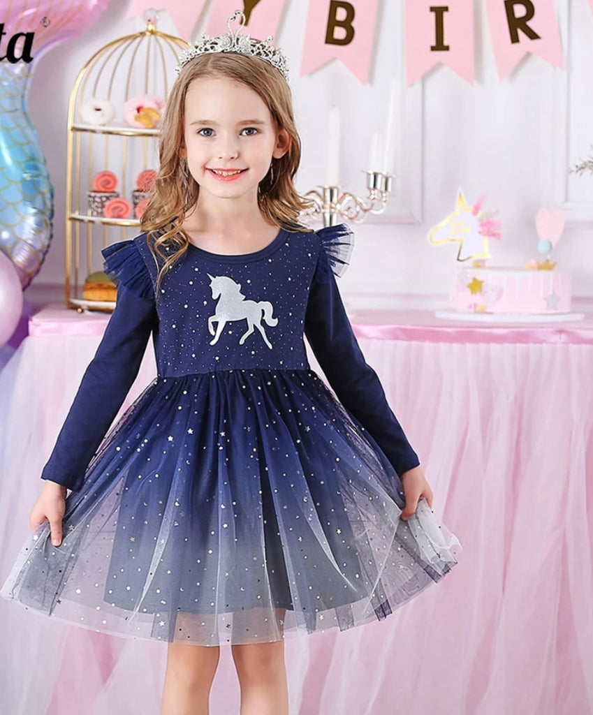 Ava Navy Longsleeve Dress