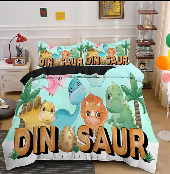 Dinosaur Friends Bedding Sets - 4 Designs (All Sizes Available)