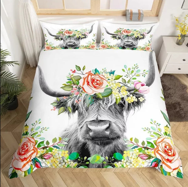 Cattle Floral Bedding Sets - 9 Designs (All Sizes Available)
