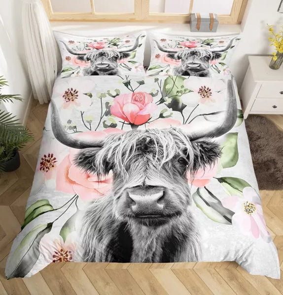 Cattle Floral Bedding Sets - 9 Designs (All Sizes Available)