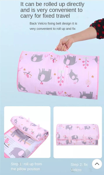 Toddler Travel Nap Mat with Blanket & Pillow (16 Designs)