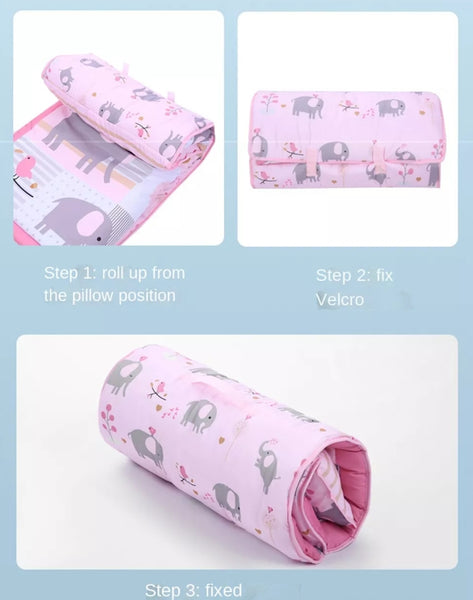 Toddler Travel Nap Mat with Blanket & Pillow (16 Designs)