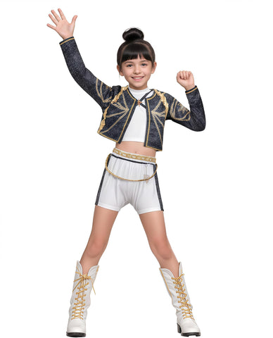 Kids Girls Demon Costume Cosplay Pop Singers Dance Stage Role Play for Halloween Cosplay Outfits Party