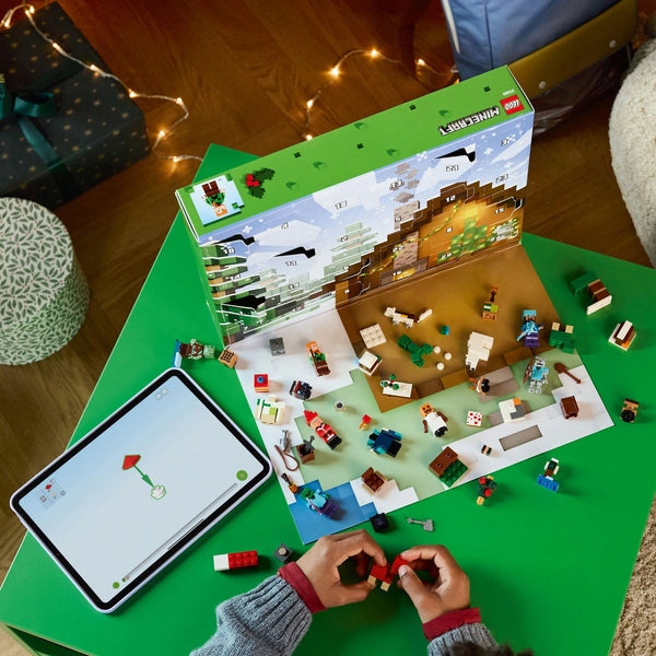 LEGO® Minecraft® Advent Calendar 2025 21280 Video Game Collectibles, Gaming Room Decor, Christmas Holiday Gamer Toys for Kids, Winter Village Set with Minifigures for Boys and Girls Aged 7 and Over