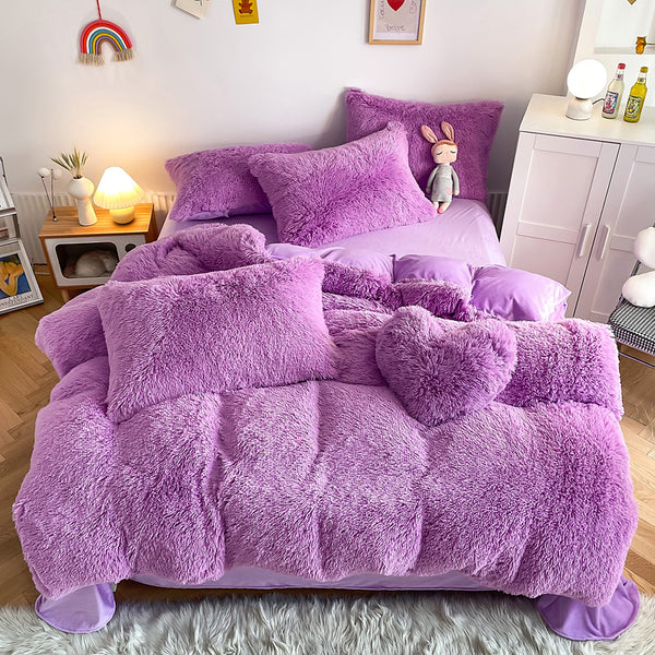 Fluffy 3 Piece Quilt Cover Set (20 Colours)