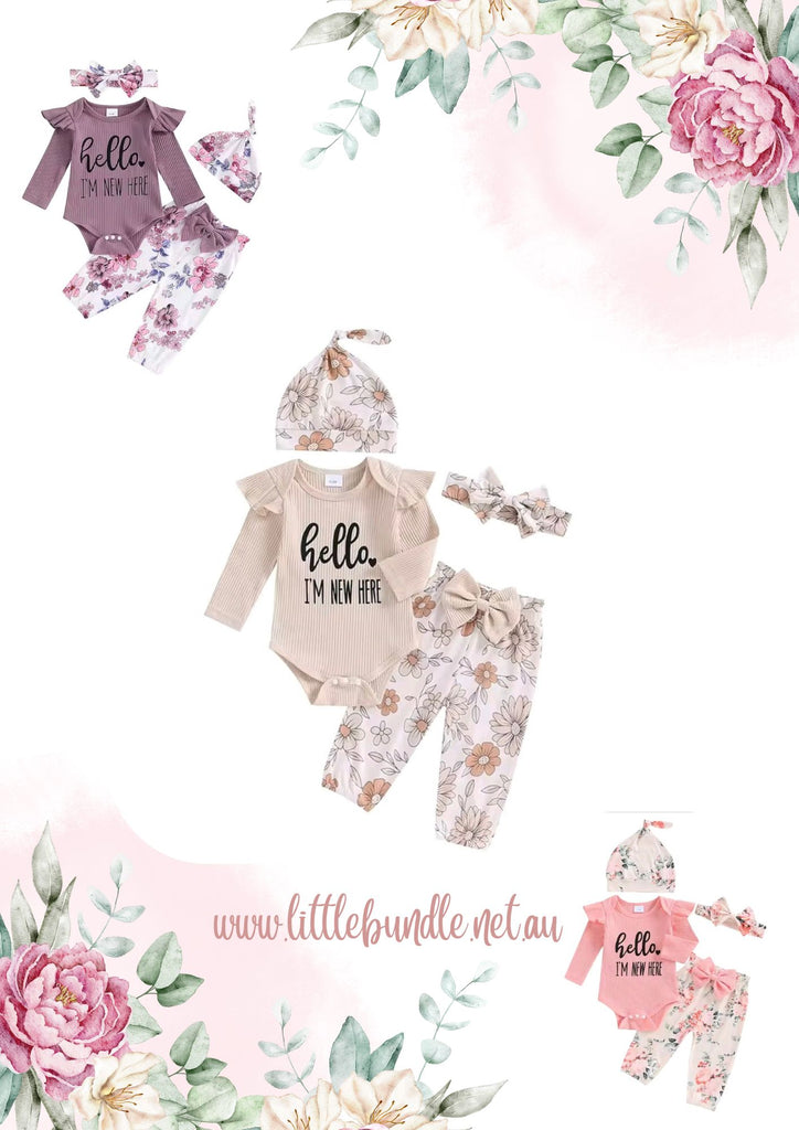 Hello I'm New Here 4 Pce Set (3 Colours)