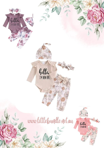 Hello I'm New Here 4 Pce Set (3 Colours)