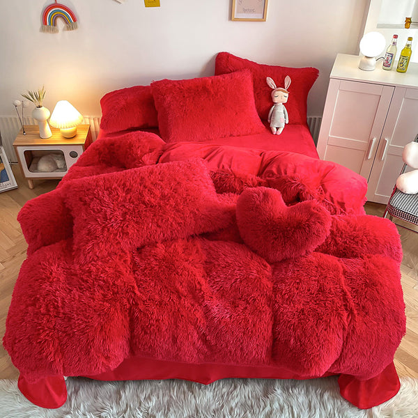 Fluffy 3 Piece Quilt Cover Set (20 Colours)