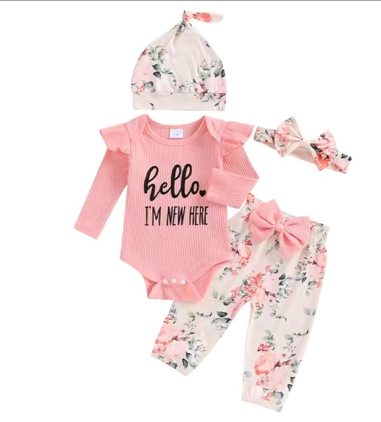 Hello I'm New Here 4 Pce Set (3 Colours)