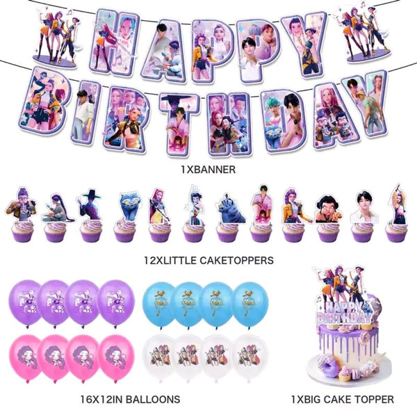 KPOP DEMON HUNTERS BIRTHDAY PARTY SUPPLIES